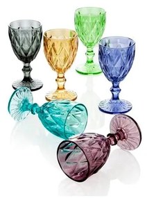 Sada 6 pohárov Brandani Diamante Goblet, 250 ml