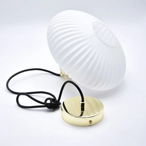 Luster na lanku HARMA 1xE27/15W/230V pr. 25 cm biela/zlatá
