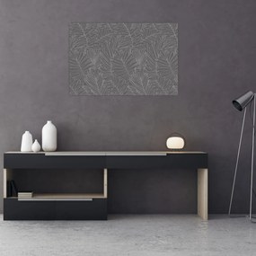 Obraz - Šedé palmové listy (90x60 cm)