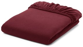 Džersejové napínacia posteľná plachta, bordovočervená, štandardná veľkosť