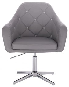 LuxuryForm DESIGN Kreslo ROMA na striebornom kríži - šedé