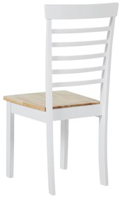 Sada 2 drevených jedálenských stoličiek biela/svetlé drevo BATTERSBY Beliani