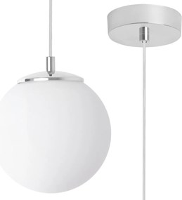 Závesné svietidlo Florence, 1x biele sklenené tienidlo, ch