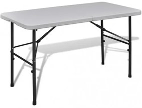 Biely skladací záhradný stôl s doskou z HDPE 122 cm-