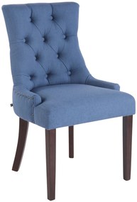 Jedálenská stolička Aberdeen ~ látka, drevené nohy antik tmavé - Modrá