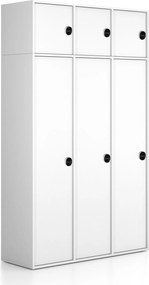 Nadstavba pre skrine FRAME, 3x dvere, 1299 x 450 x 427 mm, RFID zámok, biela