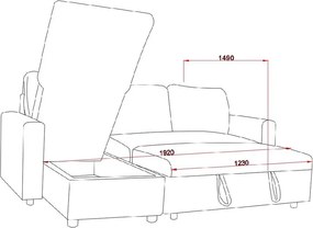 Rozkladacia rohová súprava KIMBERLAND s úložným priestorom