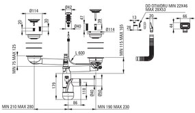 Deante Eridan, granitový drez na dosku 1000x500x208 mm Z/O, 3,5" + priestorovo úsporný sifón, 1,5-komorový, antracitová metalíza, DEA-ZQE_T513