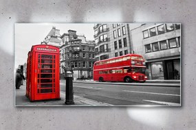 Skleneny obraz Mesto londýnsky autobus