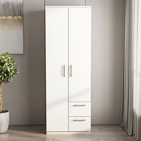 Šatníková skriňa Meringotka 2 (biela). Akcia -19%. Vlastná spoľahlivá doprava až k Vám domov. 1121651