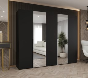 Šatníková skriňa 250 cm Alice 2 (čierna + kašmír). Akcia -20%. Vlastná spoľahlivá doprava až k Vám domov. 1126185