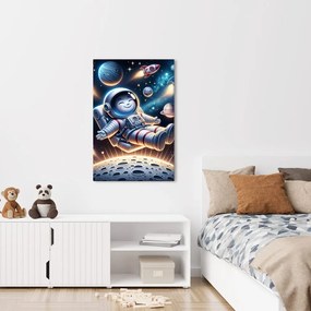 Obraz šťastný kozmonaut vo vesmíre