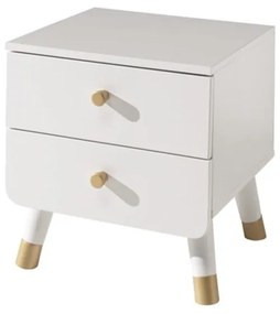 Biely detský nočný stolík z borovicového dreva Vipack Billy