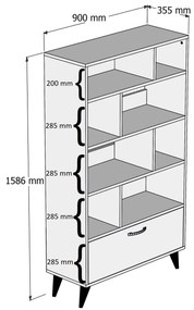 Regál Nuvopo 2 (biela + borovica atlantická) . Vlastná spoľahlivá doprava až k Vám domov. 1092947