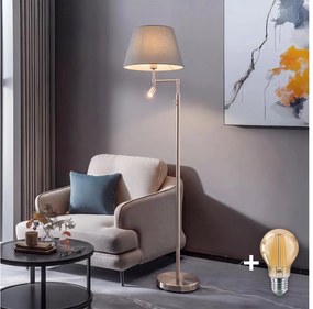 BRILAGI - LED Stojacia lampa CERIA 1xE27/60W/230V + LED/2,1W matný chróm/šedá