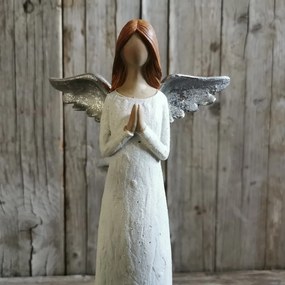 ANJEL so srdiečkom, modliaci 13X6,5X32 CM cena za 1ks