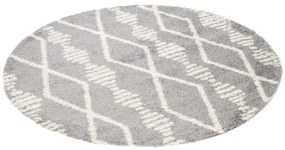 Koberec BOHO L225C tmavosivý / béžový kruh