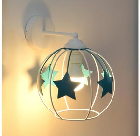 Detská nástenná lampa STARS 1xE27/15W/230V tyrkysová/biela
