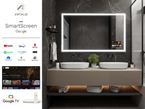 SMART Zrkadlo do kúpeľne s LED osvetlením M1 premium + SmartScreen with Google TV
