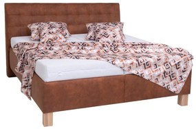 Čalúnená posteľ s matracom a úložným priestorom VIOLET 180x200 cm koňaková hnedá