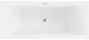 Mexen Lita, voľne stojaca vaňa 170 x 75 cm, biela, medený prepad, 52121707500-65