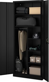 Hospodárska skriňa uzamykateľná čierna DAWID H2200 900 x 2200 x 450 mm