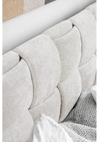 Krémovobiela čalúnená dvojlôžková posteľ s roštom 180x200 cm Eve – Miuform