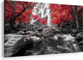 Obraz - Vodopády v jesennej krajine (90x60 cm)