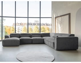 Sivá rohová pohovka (pravý roh/do tvaru "U") Flex Felix – Miuform