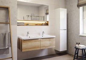Mereo, Mereo Mailo, kúpeľňová skrinka 81 cm, chróm madlo, Multidecor, Biela Arctic, MER-CN591SBIAA