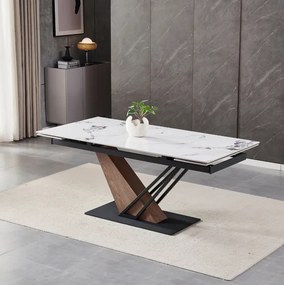 Stôl SANNY 180–240 cm biely/dub