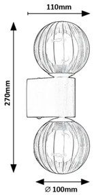 Rabalux 75022 - Nástenné svietidlo COLZAR 2xG9/3,5W/230V IP44 čierna