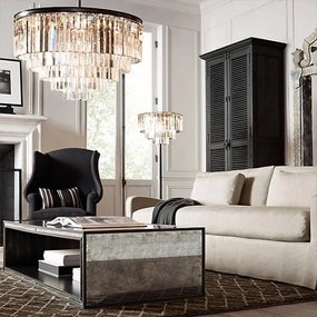 Toolight Toolight, podlahová krištáľová lampa 3xE14 APP925-3F, čierna, OSW-01042