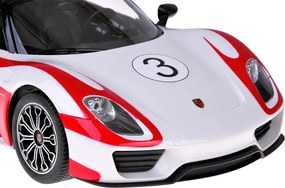 Auto na diaľkové ovládanie Rastar Porsche 918 Spyder 1:14 so svetlami - biele
