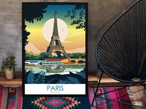 Poster Paríž - Poster 50x70cm + čierny rám (71,8€)