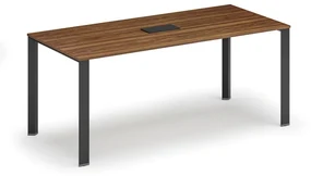 Stôl PRIMO INFINITY 1800 x 900 x 750, orech + stolná zásuvka TYP V, čierna
