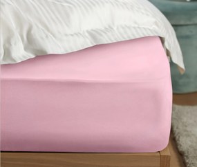 Napínacie prestieradlo z perkálu, ružová, štandardná veľkosť
