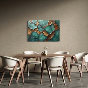 Obraz - Zeleno-zlatá maľba (90x60 cm)