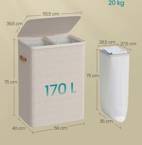 Koš na prádlo Vilém 170 L béžový