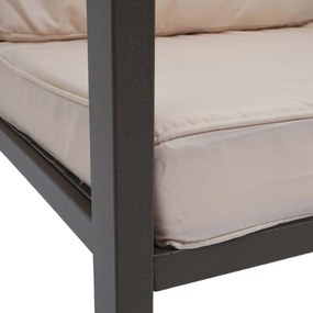 Záhradná súprava 2 kresiel, lavice a stolíka HWC-L64 - čalúnenie krémovo-biela