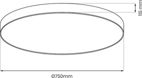Stropné LED svietidlo Siena, 1x LED 80w, 3000-6000k, 3CCT, b, s ovládačom