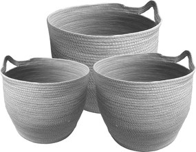 Tutumi Tutumi, súprava prírodných košíkov 3ks BOHO YT21B-35, šedá, HOM-02808