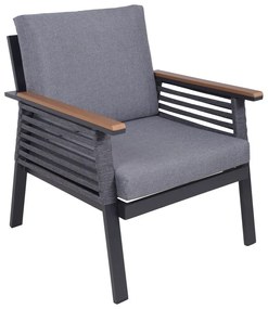 Tmavosivá hliníková záhradná lounge súprava pre 4 osoby Denia – Garden Pleasure
