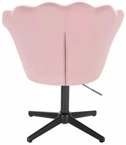 LuxuryForm DESIGN Kreslo FREY VELUR na čiernom kríži - ružové
