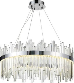 Závesný LED krištáľový luster APP1516-CP60 strieborný
