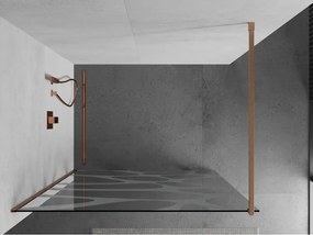 Mexen Kioto, sprchová zástena Walk-In 100 x 200 cm, 8mm číre sklo biely vzor, medený matný profil, 800-100-101-65-97