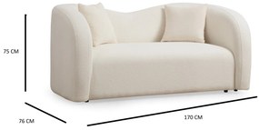 Moderná dvojmiestna pohovka Asos - krémová