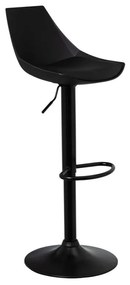 Čierne barové stoličky s nastaviteľnou výškou z imitácie kože v súprave 2 ks (výška sedadla 56,5 cm) – Casa Selección