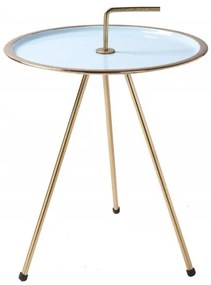 Odkladací stolík Simply Clever o42 cm, zlatá/tyrkysová