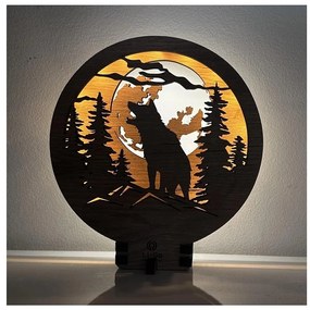 Li-Go 23574/DUB2 - LED stmievateľná stolná dekorácia LED/12W/230V 20x22 cm dub